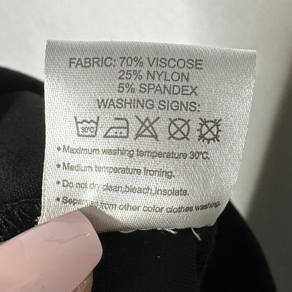 Urban CoCo Women's Black Elastic Waist Bodycon Midi Pencil Skirt - Size L - Picture 6 of 6